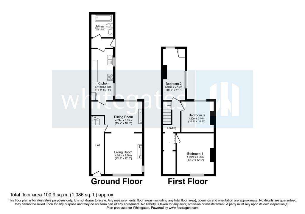 3 bedroom semi-detached house for sale - floorplan