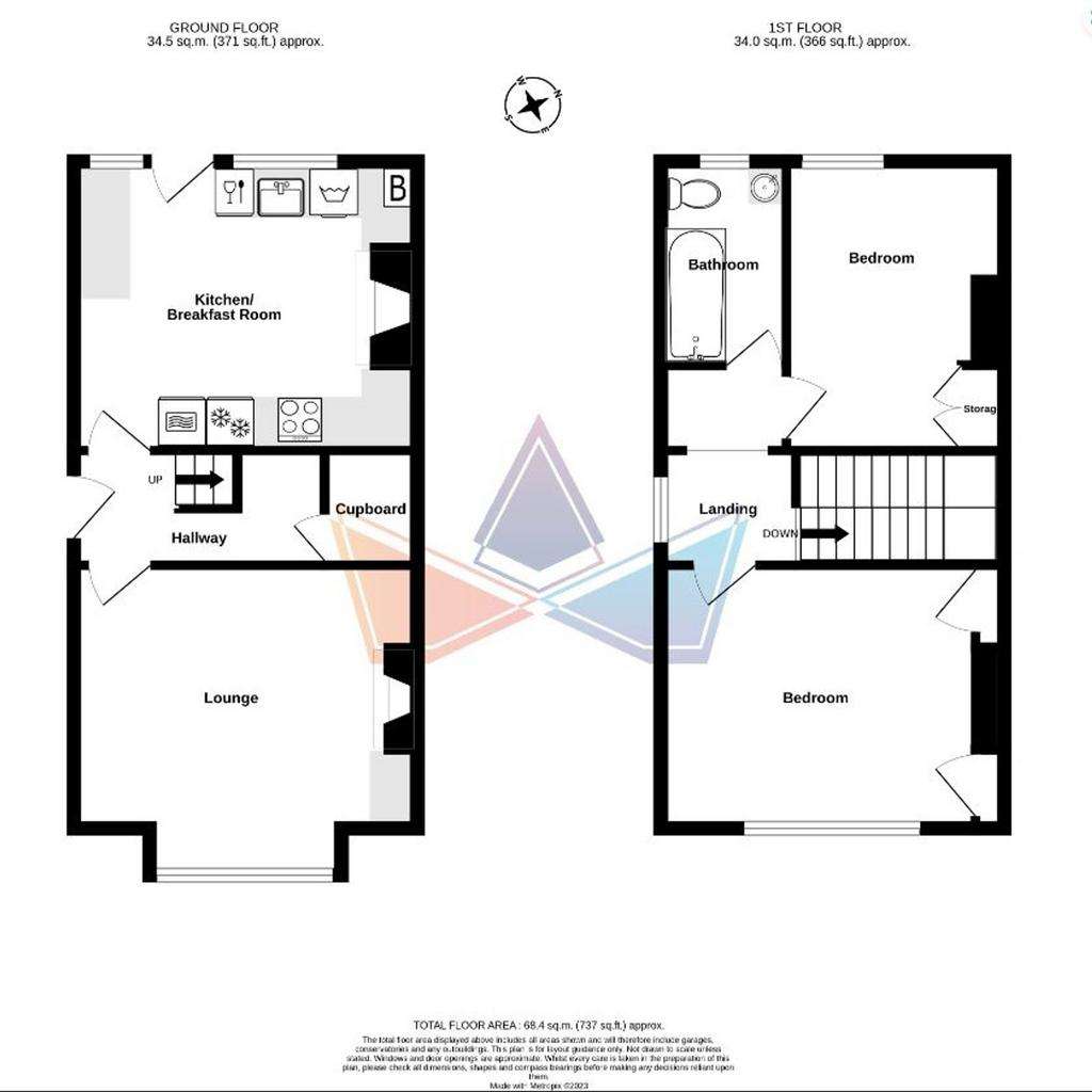 2 bedroom semi-detached house for sale - floorplan