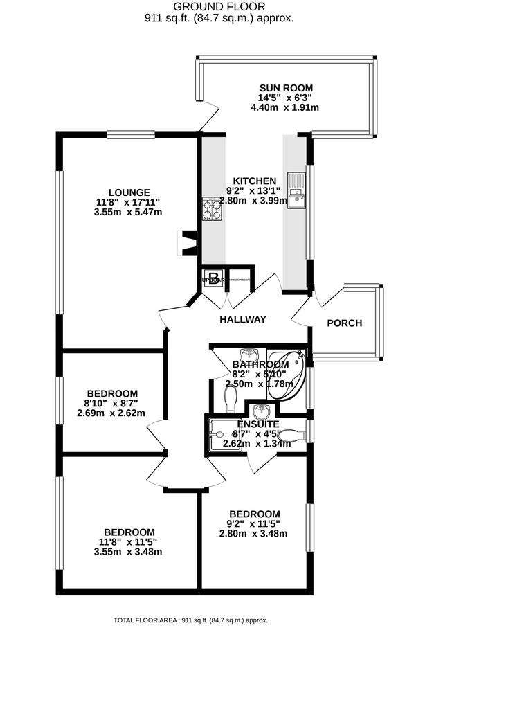 3 bedroom detached house for sale - floorplan