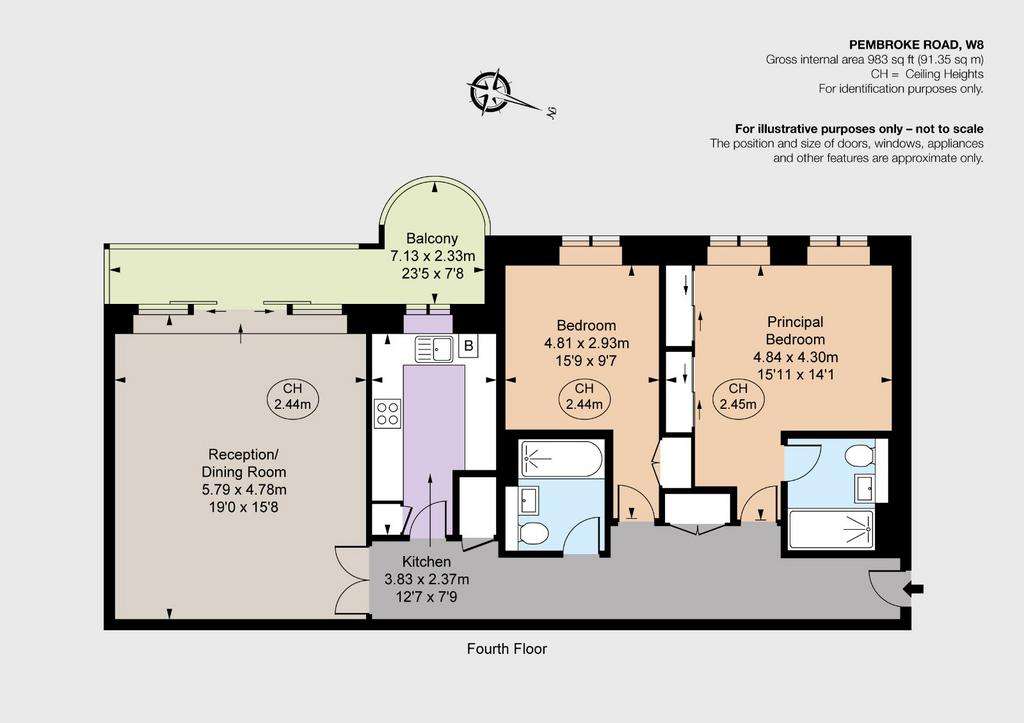 2 bedroom flat to rent - floorplan