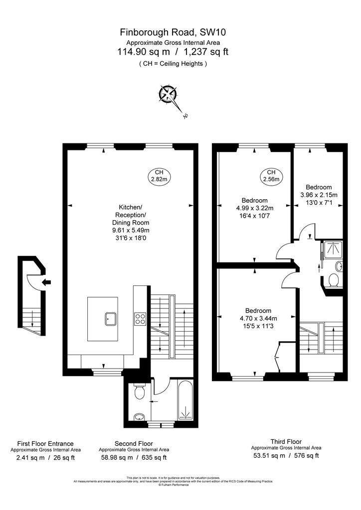 3 bedroom flat to rent - floorplan