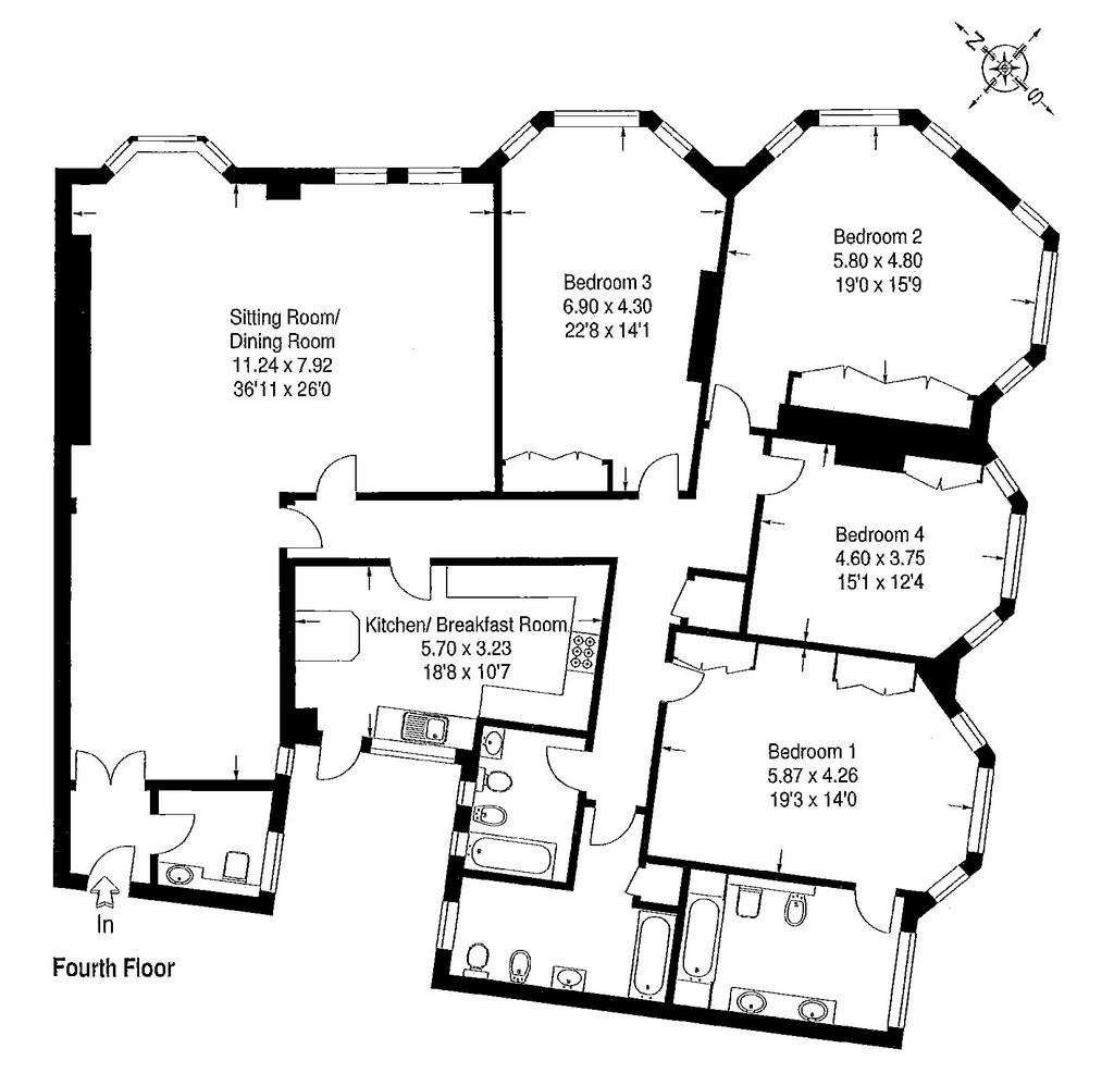 5 bedroom flat to rent - floorplan