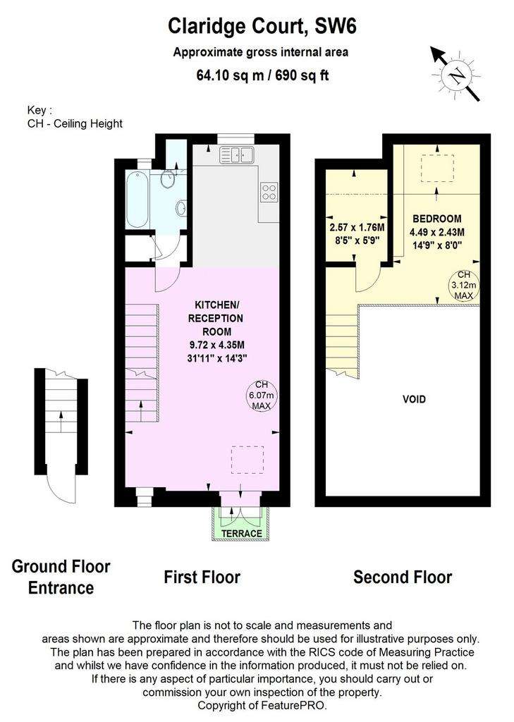 1 bedroom flat to rent - floorplan