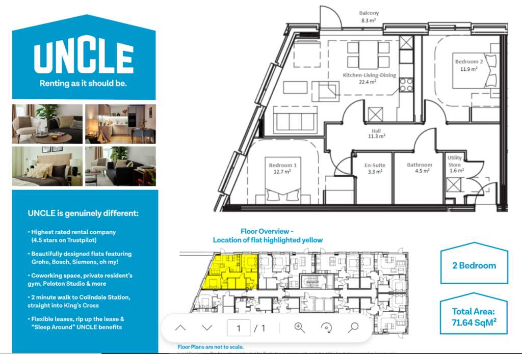 2 bedroom flat to rent - floorplan