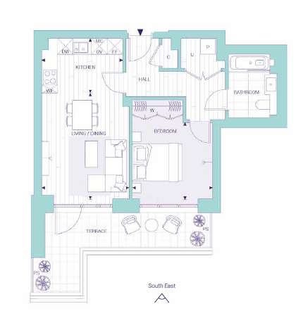 1 bedroom flat to rent - floorplan