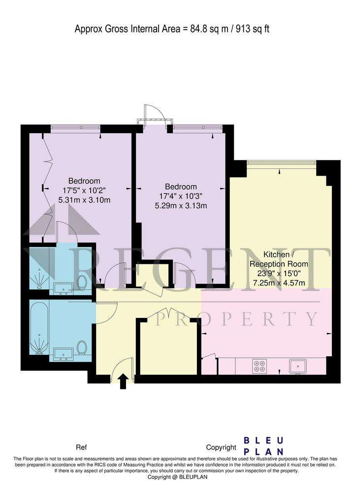 2 bedroom flat to rent - floorplan