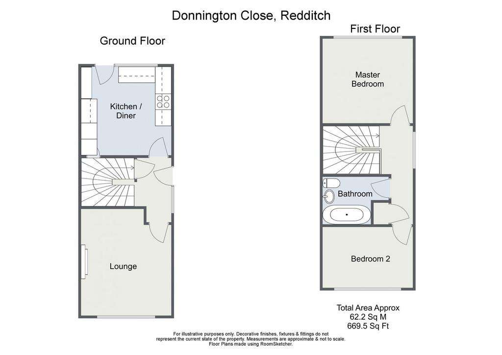 2 bedroom semi-detached house for sale - floorplan