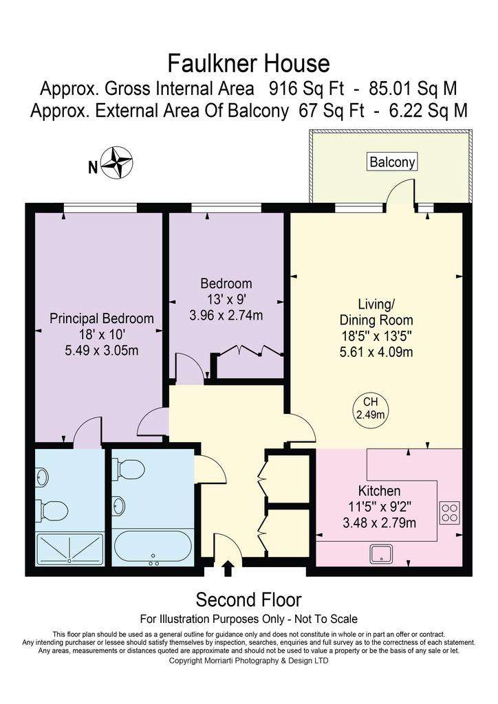 2 bedroom flat to rent - floorplan