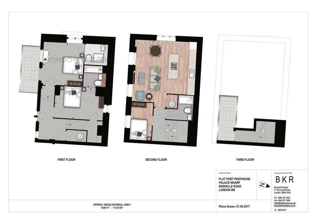 3 bedroom penthouse apartment to rent - floorplan