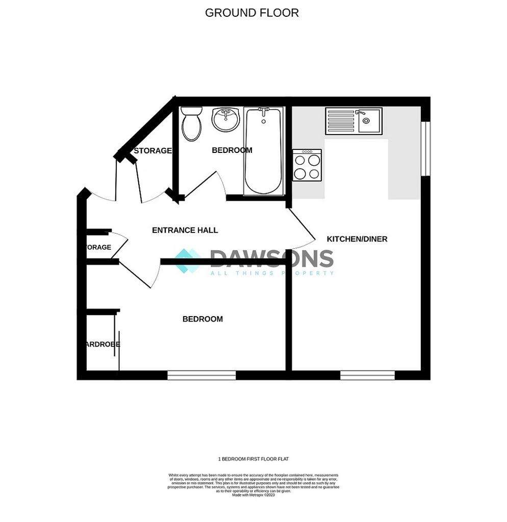 1 bedroom flat to rent - floorplan