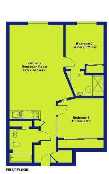 2 bedroom flat to rent - floorplan