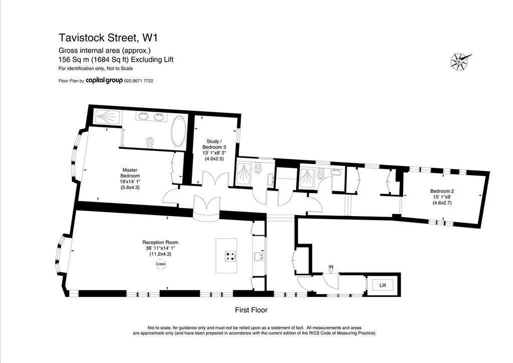 3 bedroom flat to rent - floorplan