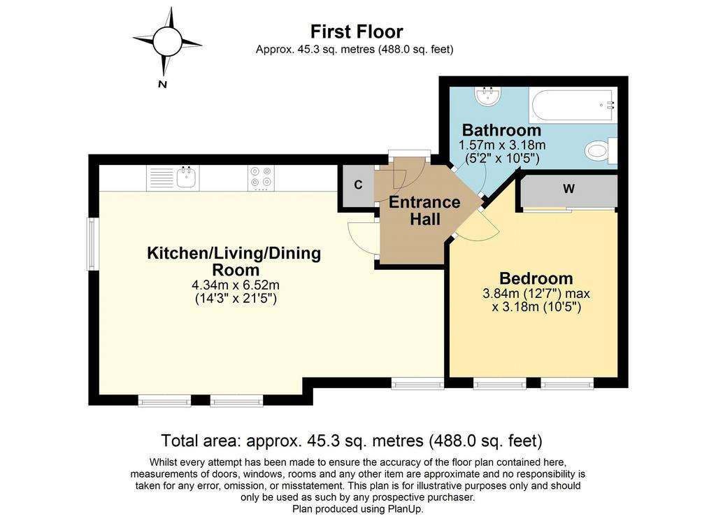 1 bedroom flat for sale - floorplan