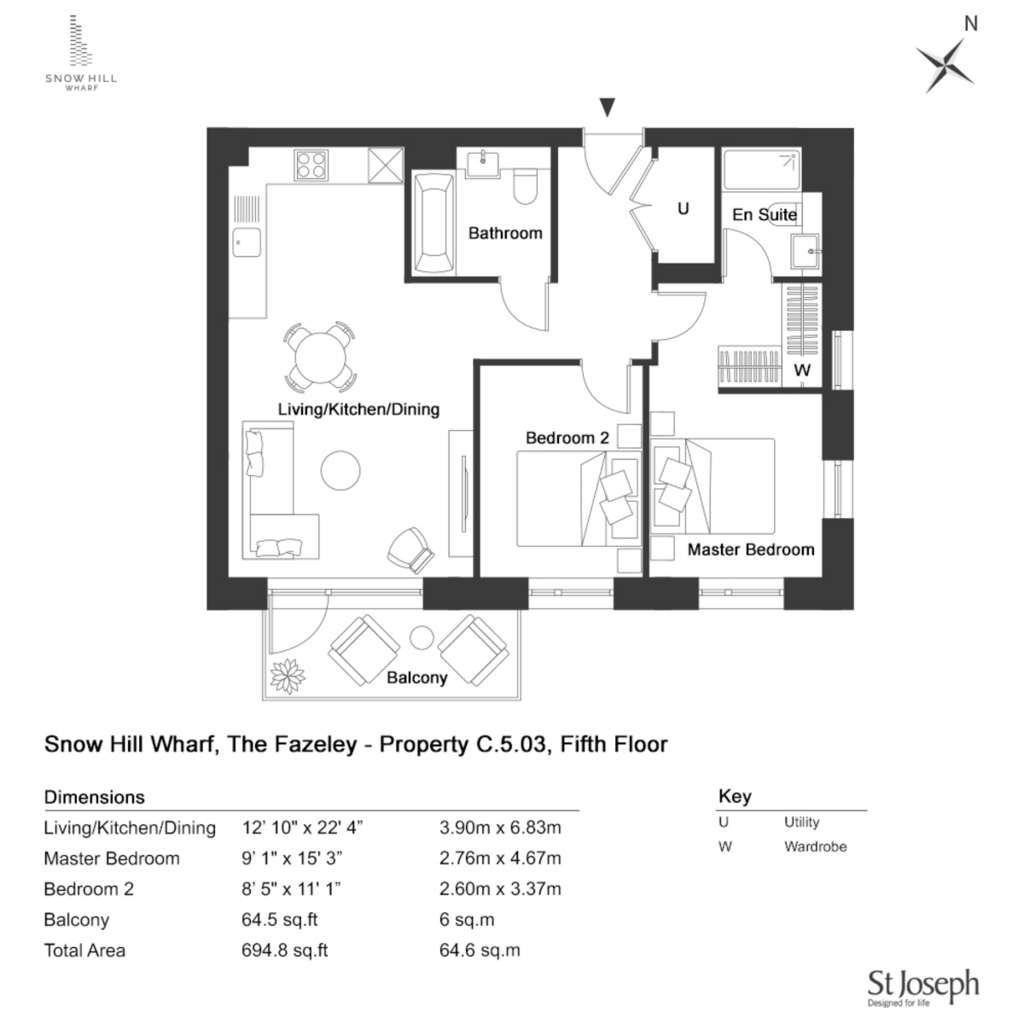 2 bedroom flat to rent - floorplan