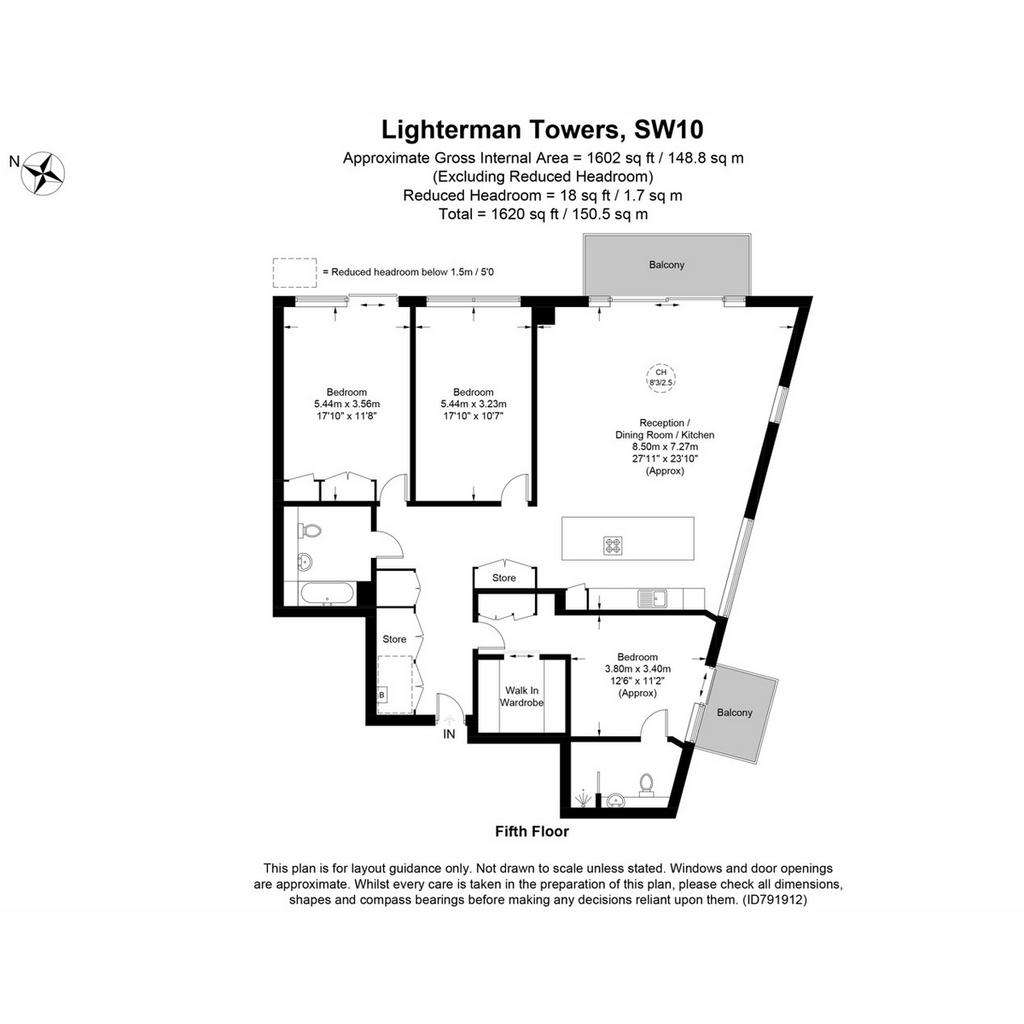 3 bedroom flat to rent - floorplan