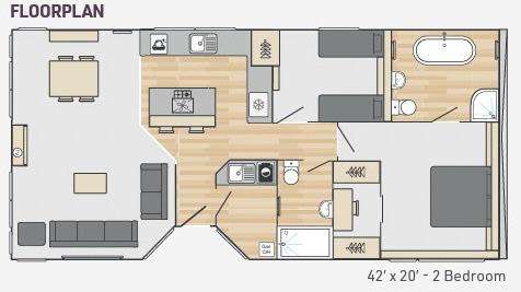 2 bedroom holiday lodge for sale - floorplan