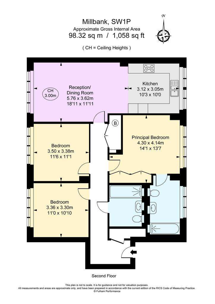 3 bedroom flat to rent - floorplan