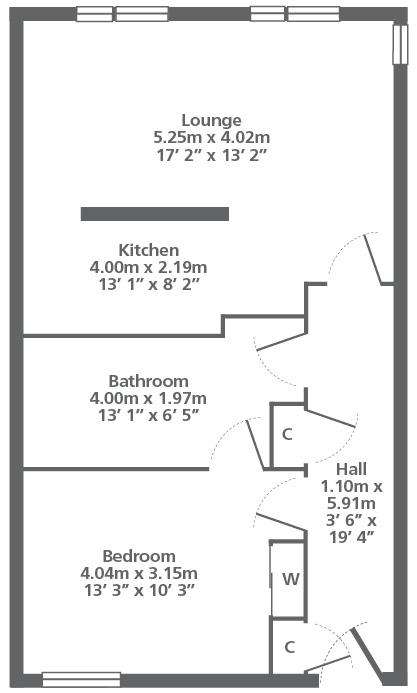 1 bedroom flat to rent - floorplan