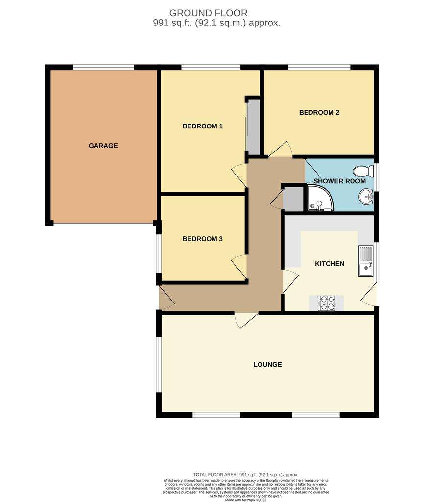 3 bedroom detached bungalow for sale - floorplan