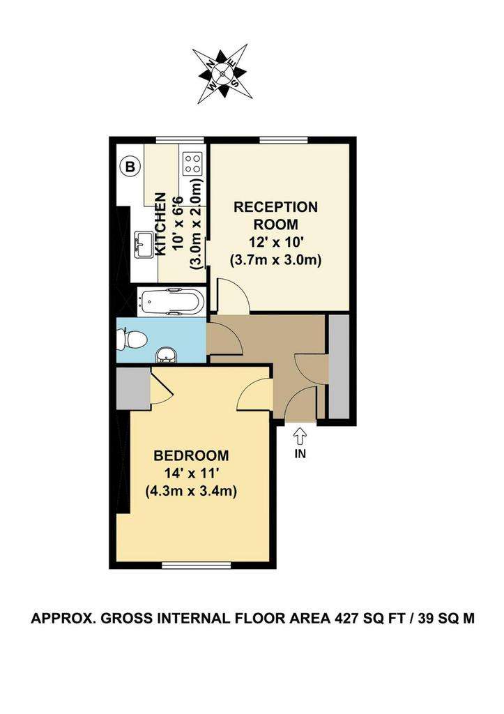 1 bedroom terraced house to rent - floorplan