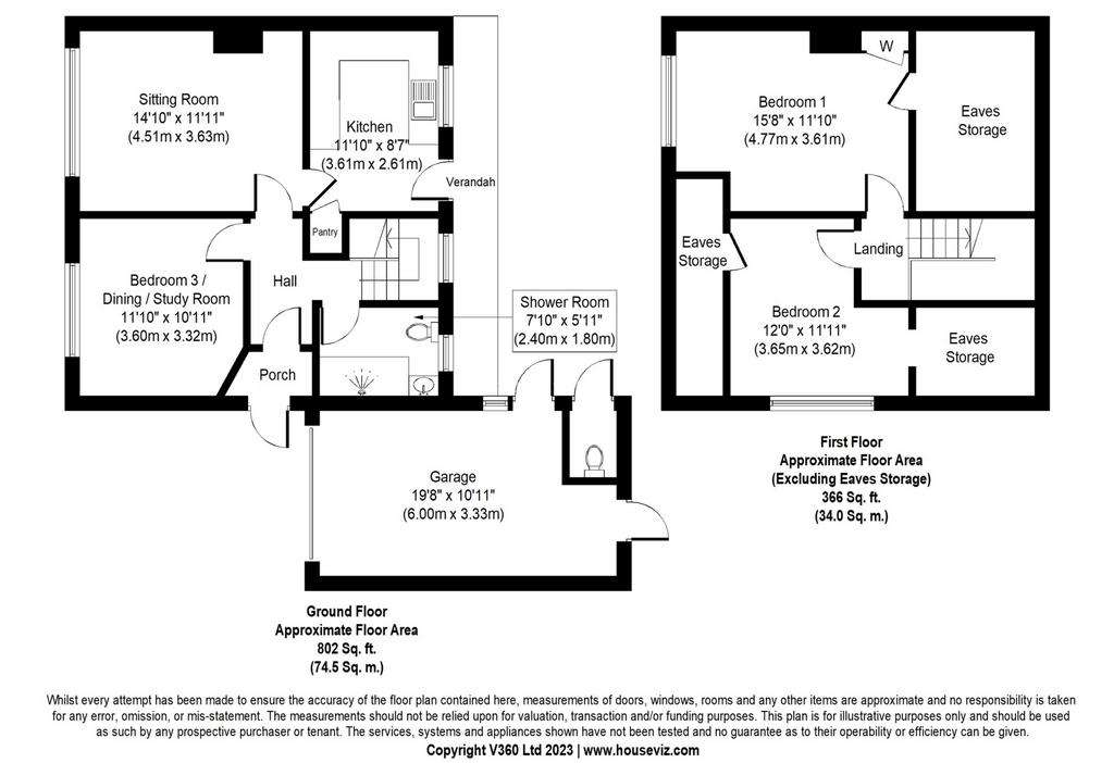 3 bedroom semi-detached house for sale - floorplan