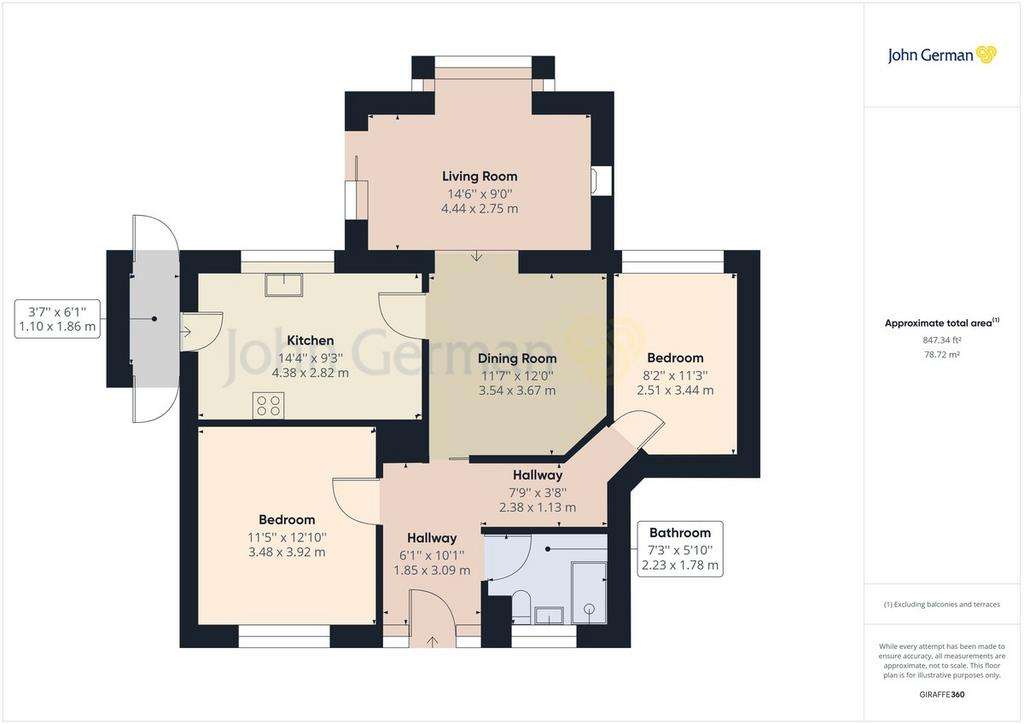 2 bedroom detached bungalow for sale - floorplan