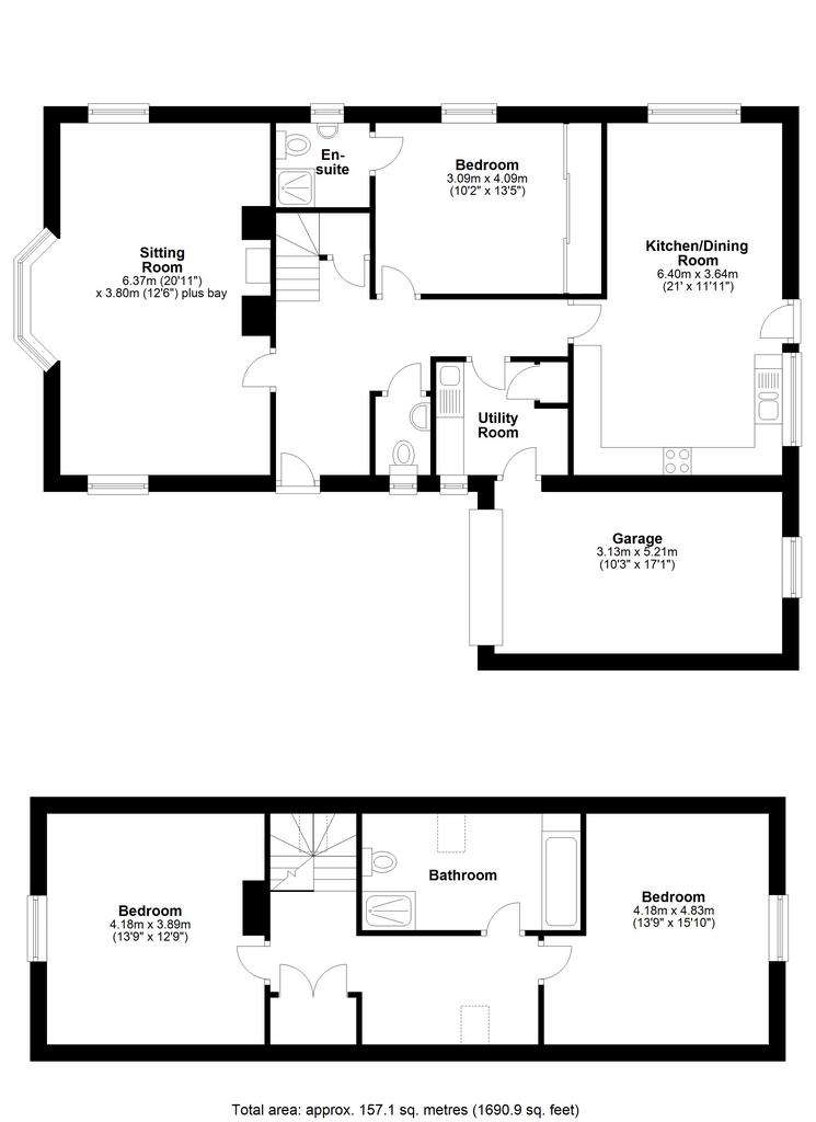 3 bedroom detached house for sale - floorplan