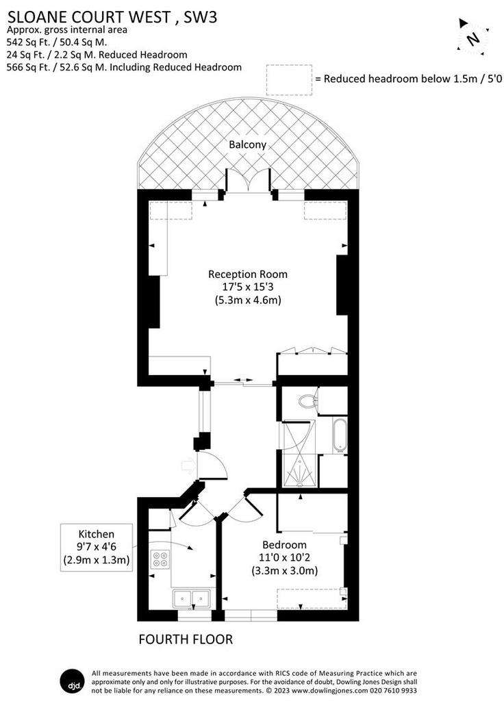 1 bedroom flat to rent - floorplan