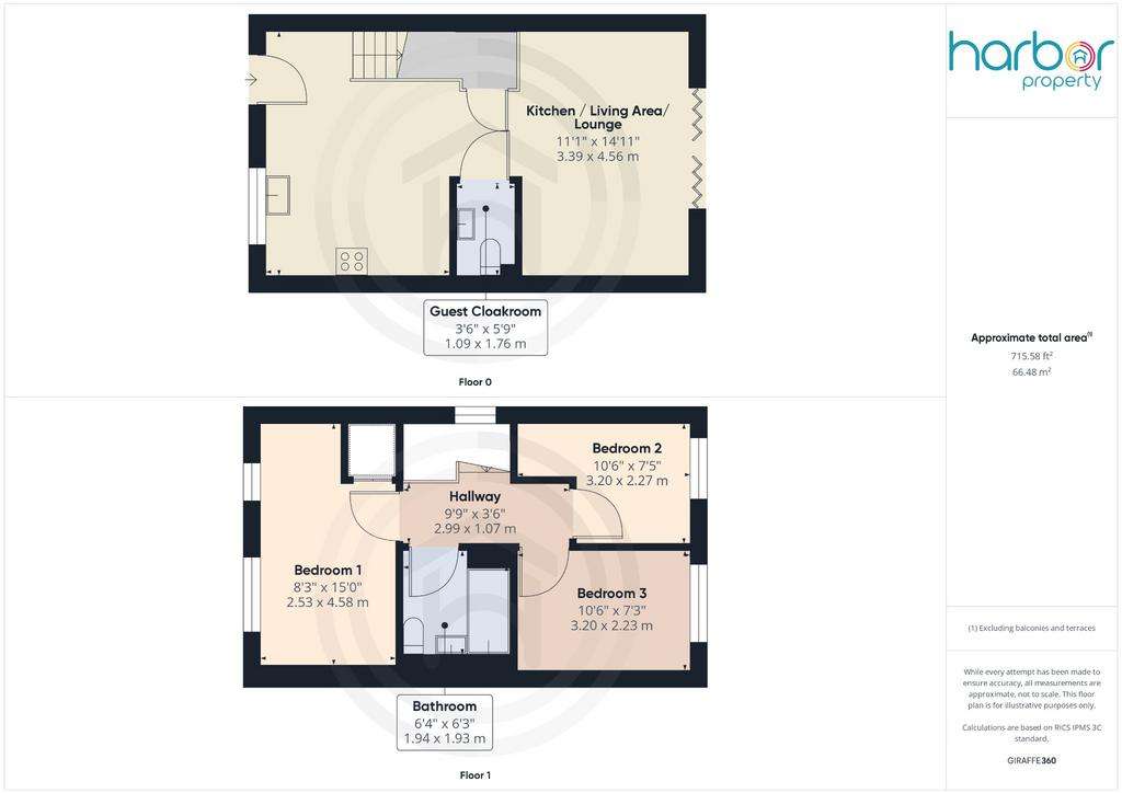 3 bedroom end of terrace house for sale - floorplan