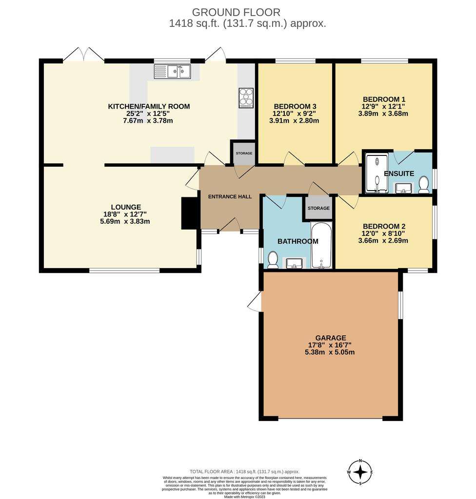 3 bedroom bungalow for sale - floorplan