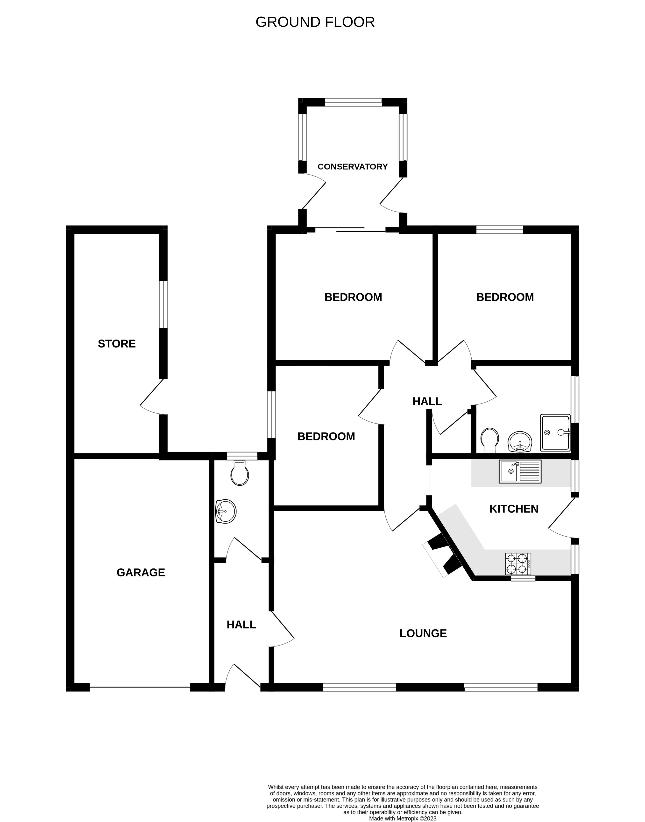 3 bedroom bungalow for sale - floorplan