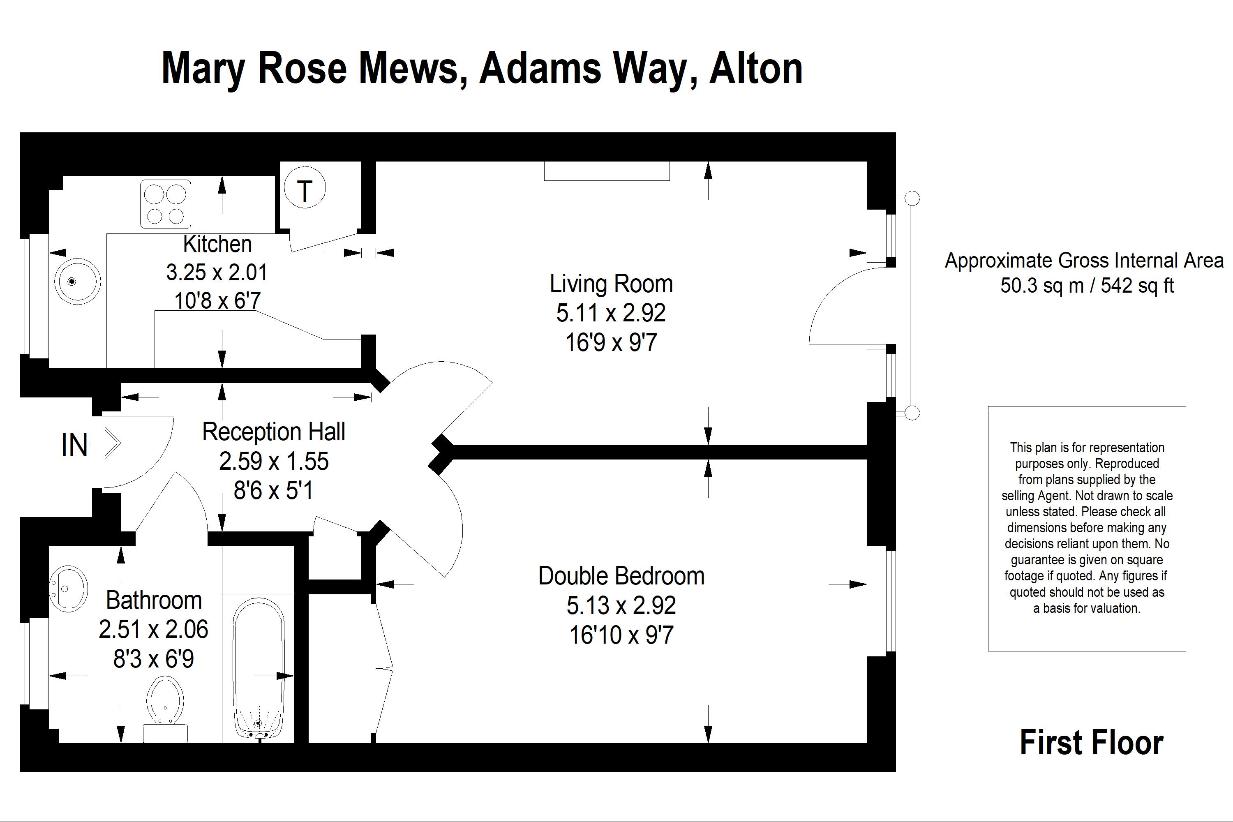 1 bedroom flat for sale - floorplan