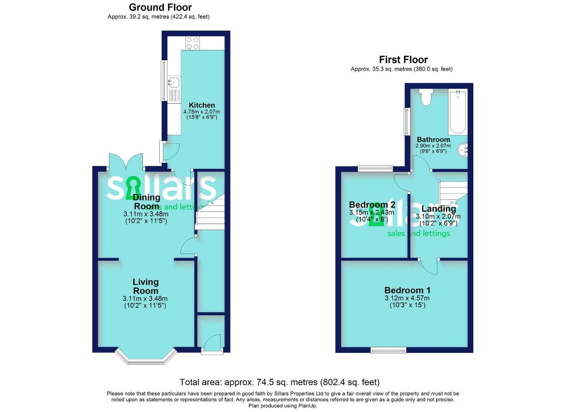 2 bedroom detached house for sale - floorplan