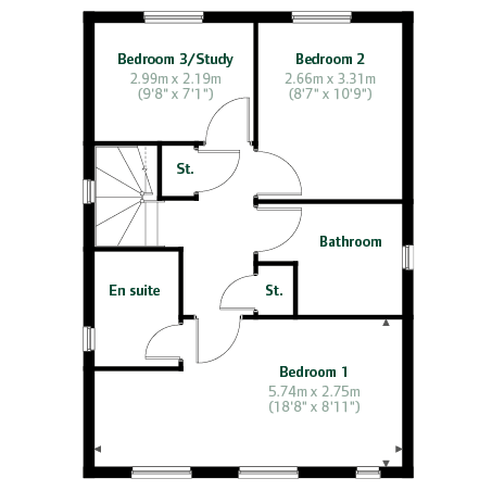 3 bedroom detached house for sale - floorplan