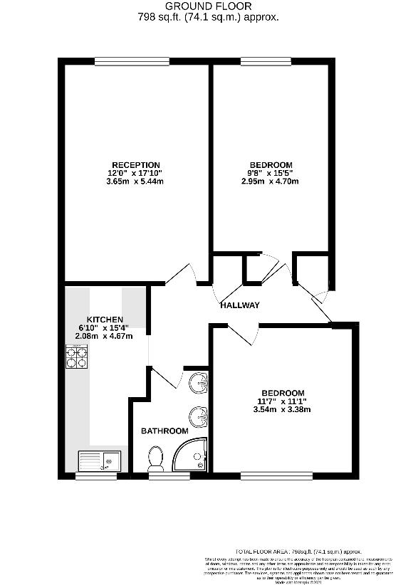 2 bedroom flat for sale - floorplan