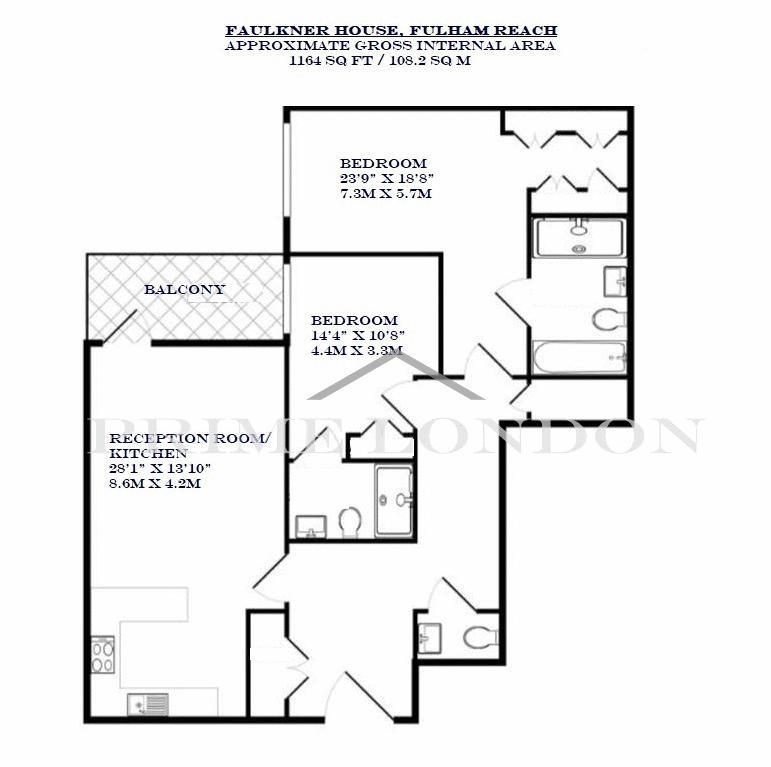 2 bedroom detached house for sale - floorplan