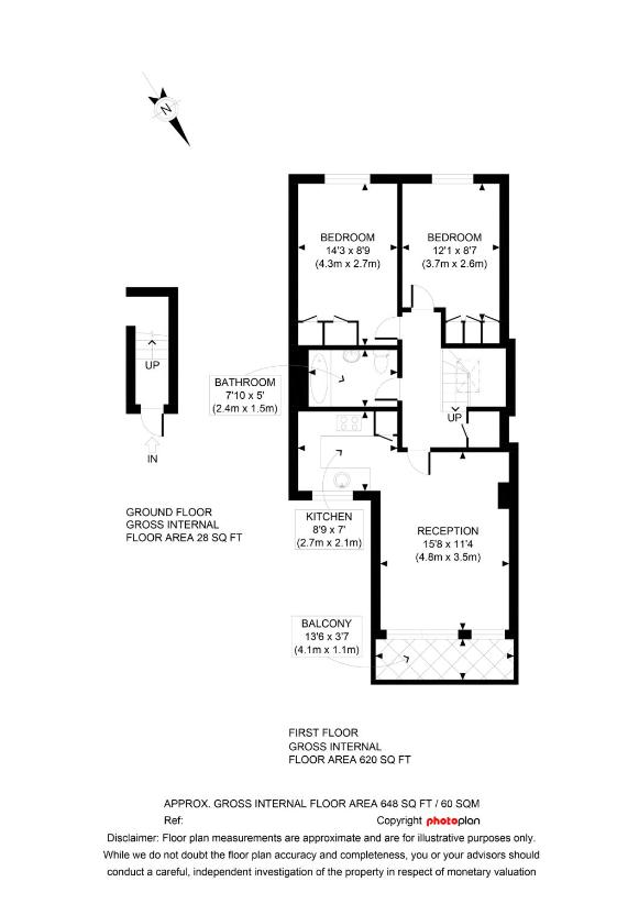 2 bedroom flat for sale - floorplan