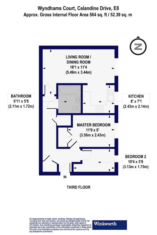 2 bedroom flat for sale - floorplan