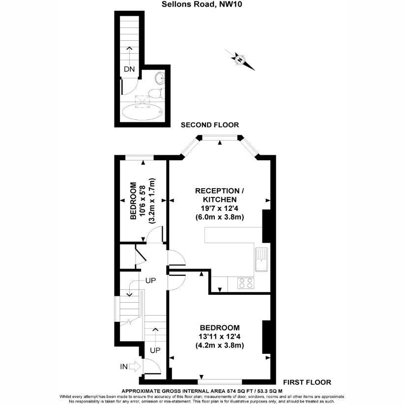 2 bedroom flat for sale - floorplan