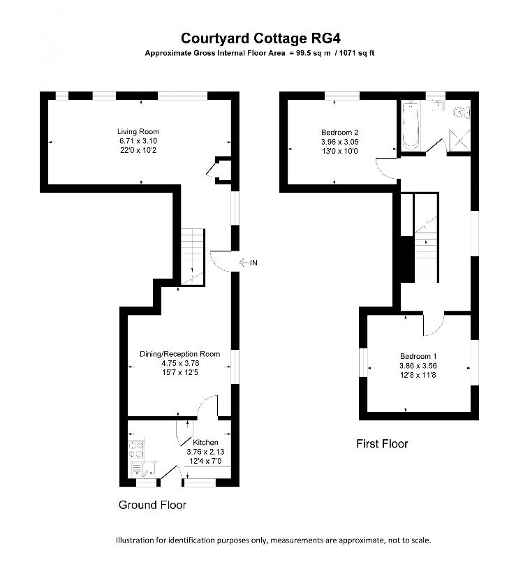 2 bedroom cottage for sale - floorplan