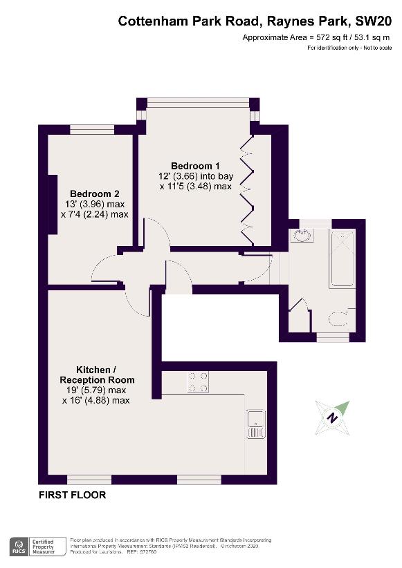 2 bedroom flat for sale - floorplan