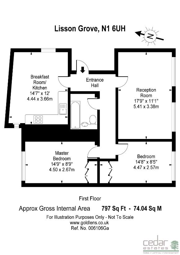 2 bedroom flat for sale - floorplan