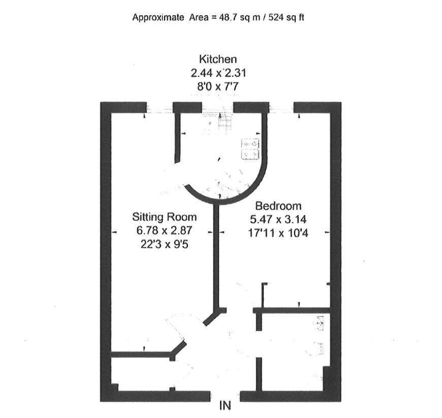 1 bedroom flat for sale - floorplan