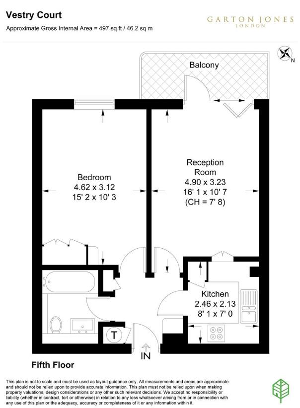 1 bedroom flat for sale - floorplan