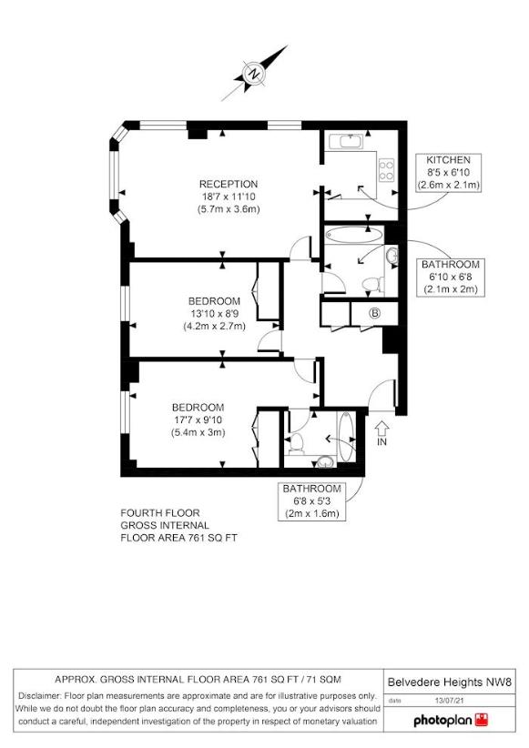 2 bedroom flat for sale - floorplan