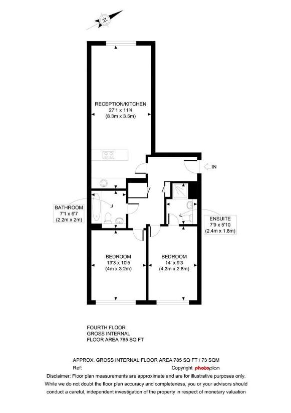 2 bedroom flat for sale - floorplan