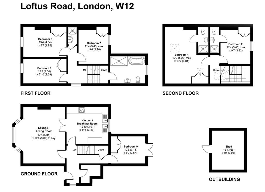 6 bedroom flat to rent - floorplan