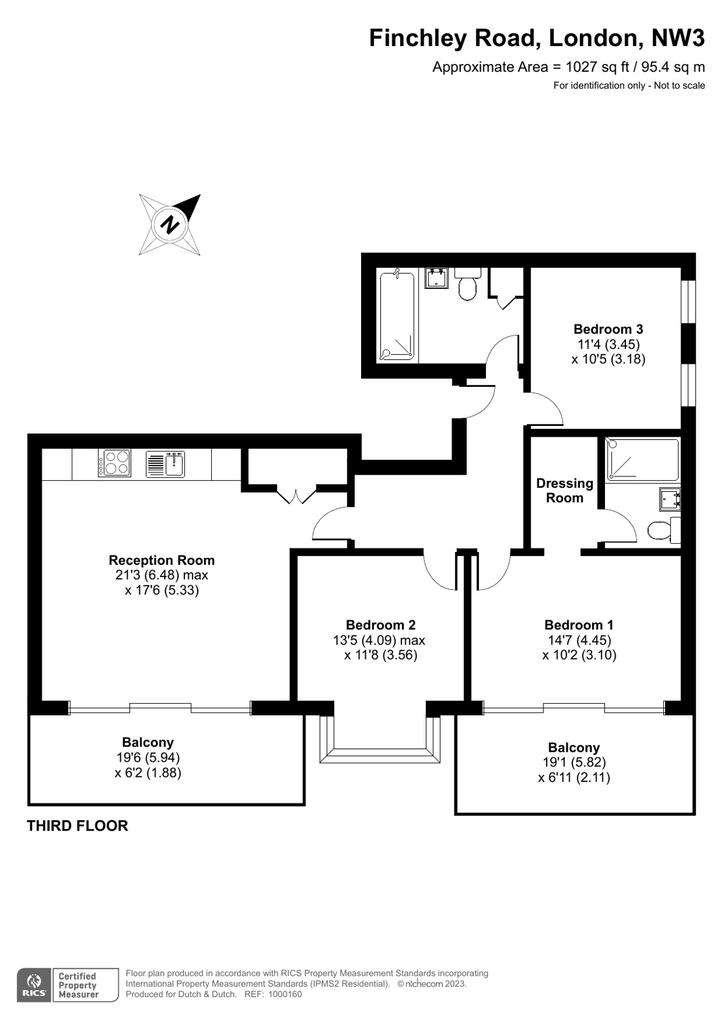 3 bedroom penthouse apartment to rent - floorplan