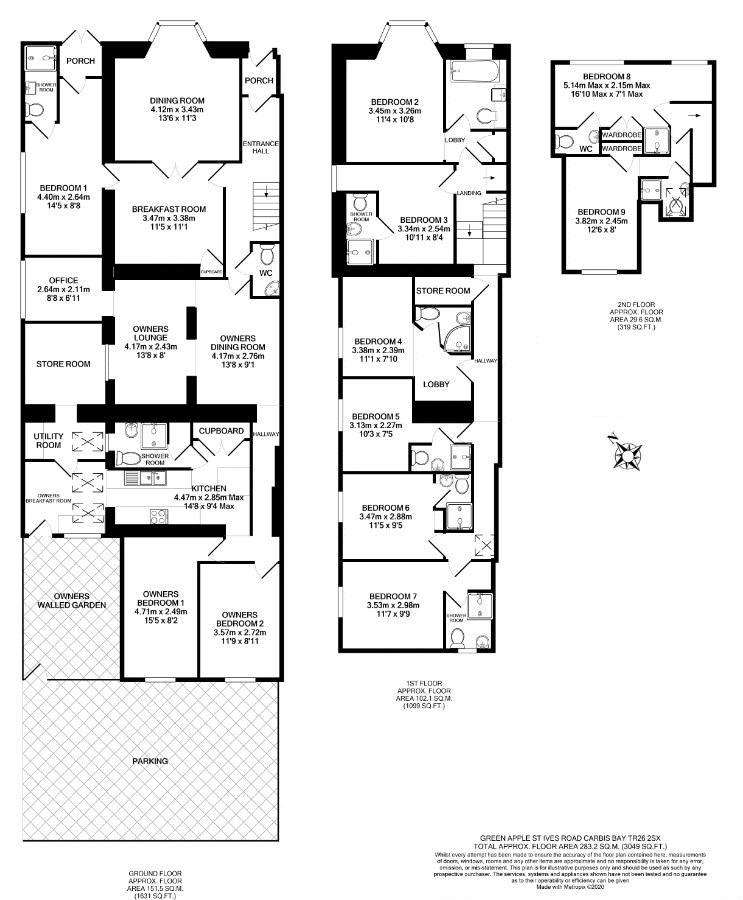 11 bedroom semi-detached house for sale - floorplan