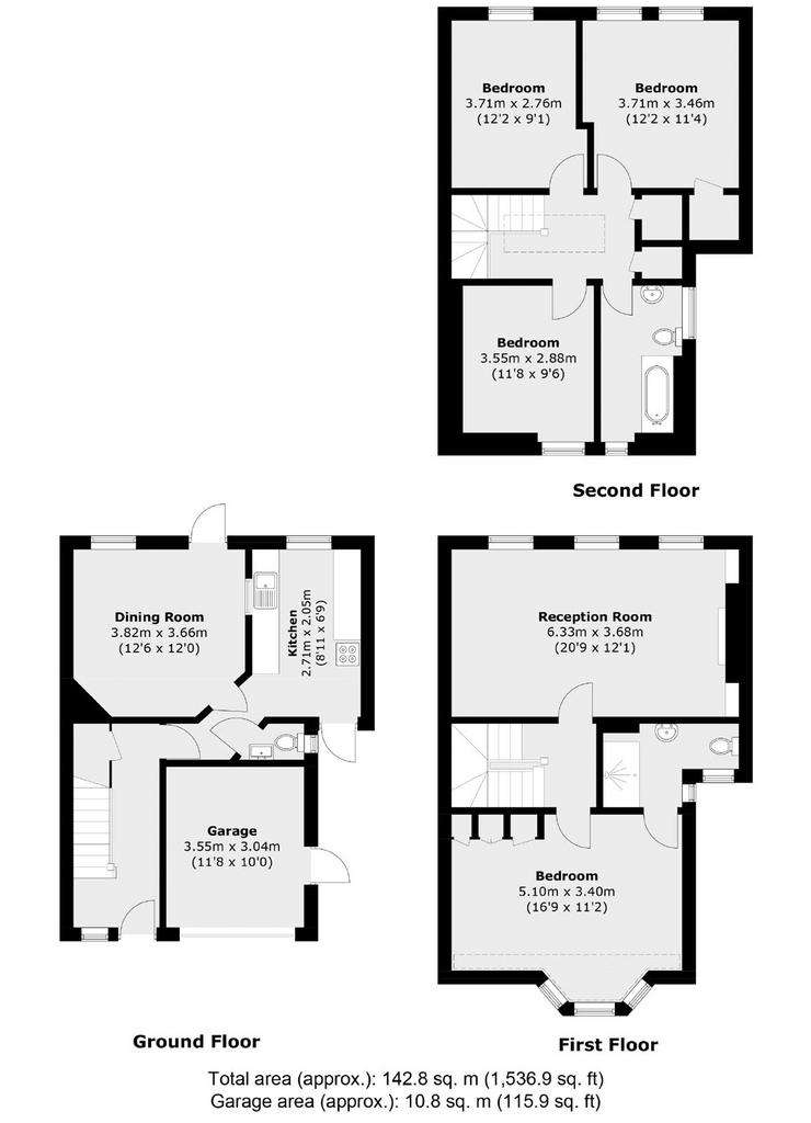 4 bedroom terraced house to rent - floorplan